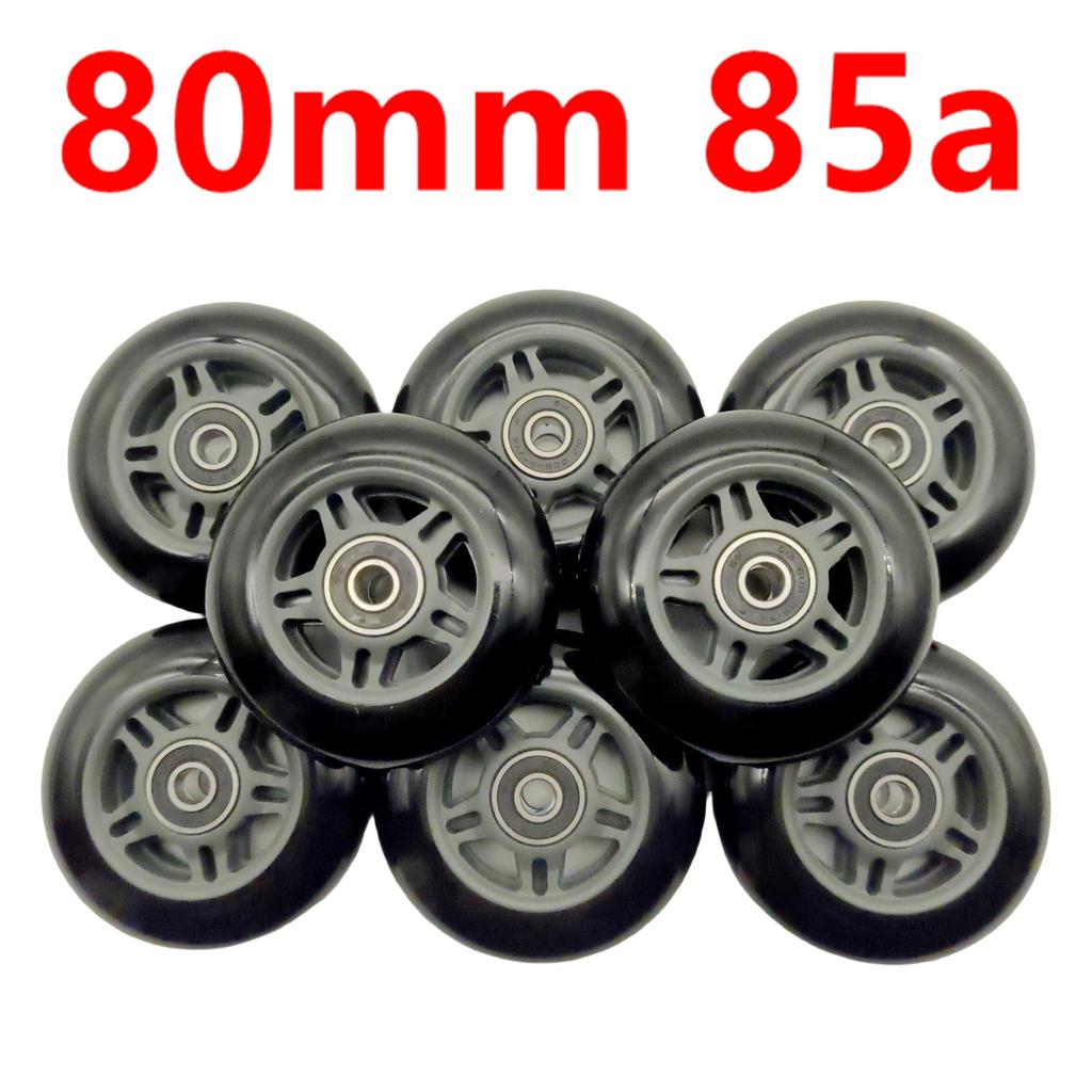 free shipping black wheel roller skate wheel inline wheel 80mm 85A 8wheels/lot