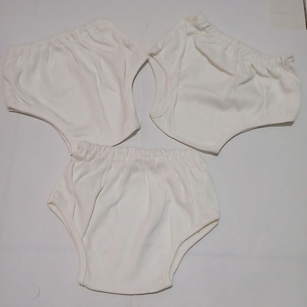Celana dalam/CD anak cewek putih polos / kuning Uk 6m-24m /1pc.