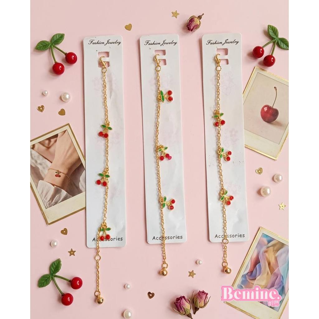 gelang rantai  berhiaskan liontin buah ceri  GKC01VC PS