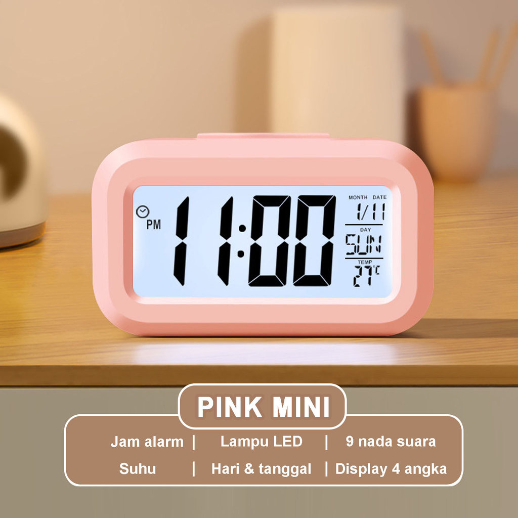 Alarm LED Mini Lucu/Jam Alarm Digital Smart Clock Waker Jam Meja Digital Minimalis Jam Meja Mini