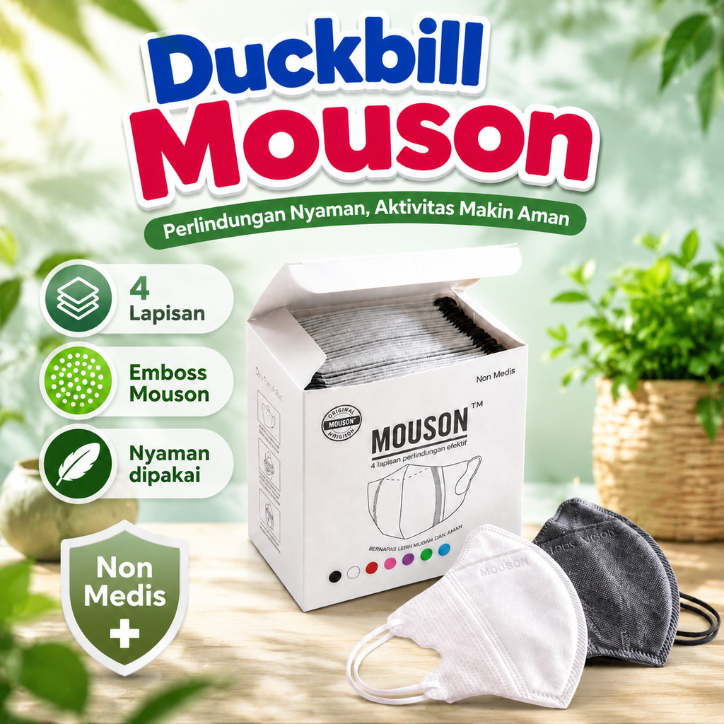 Masker Mouson Duckbill 50 Pcs | Masker Duckbill 50 Pcs Tebal