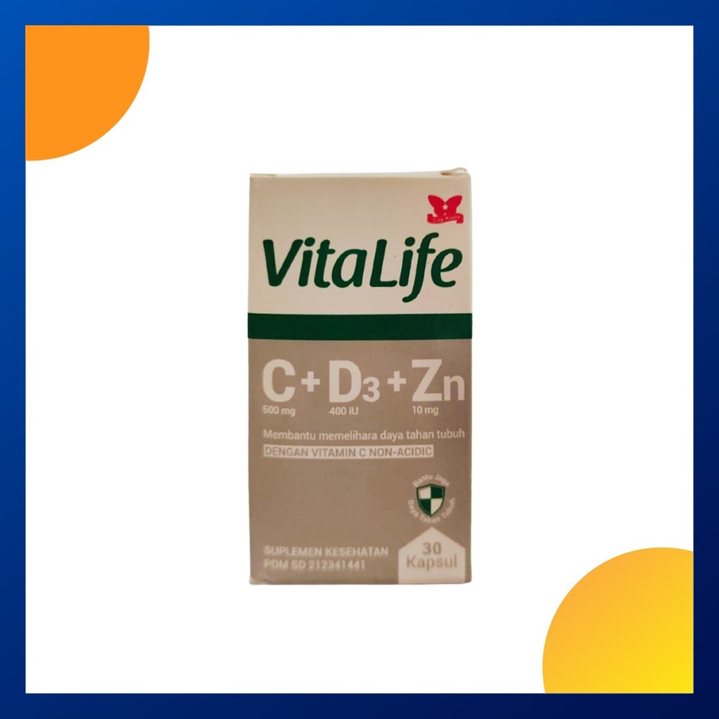 Vitalife C+D3+Zn Botol 30 Kapsul