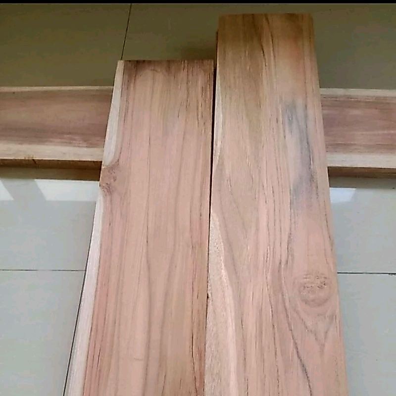 Papan Kayu Jati Asli 1cm ukuran 70x50cm komponen meterial papan kayu jati