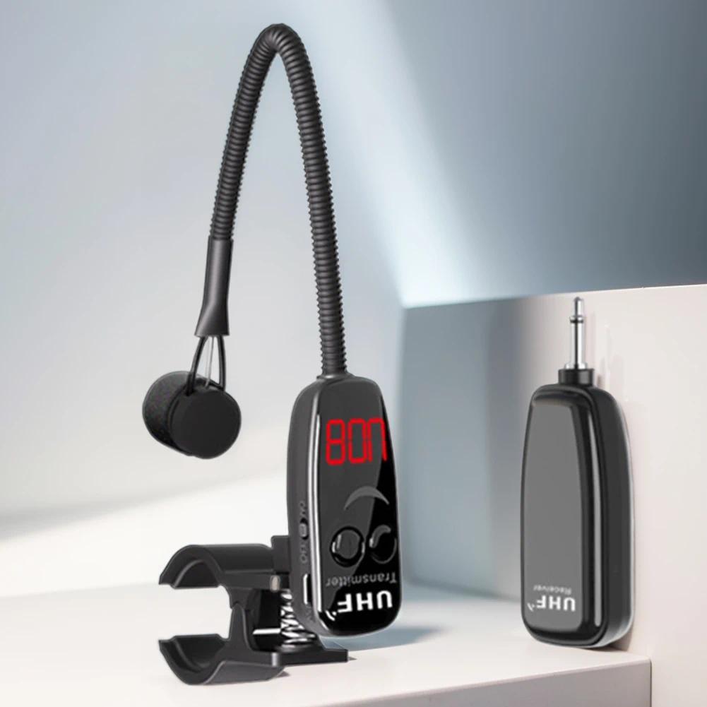 UHF Wireless truments Microphone Clip  Flute Microphone Wireless Receiver and Transmitter for Flute 