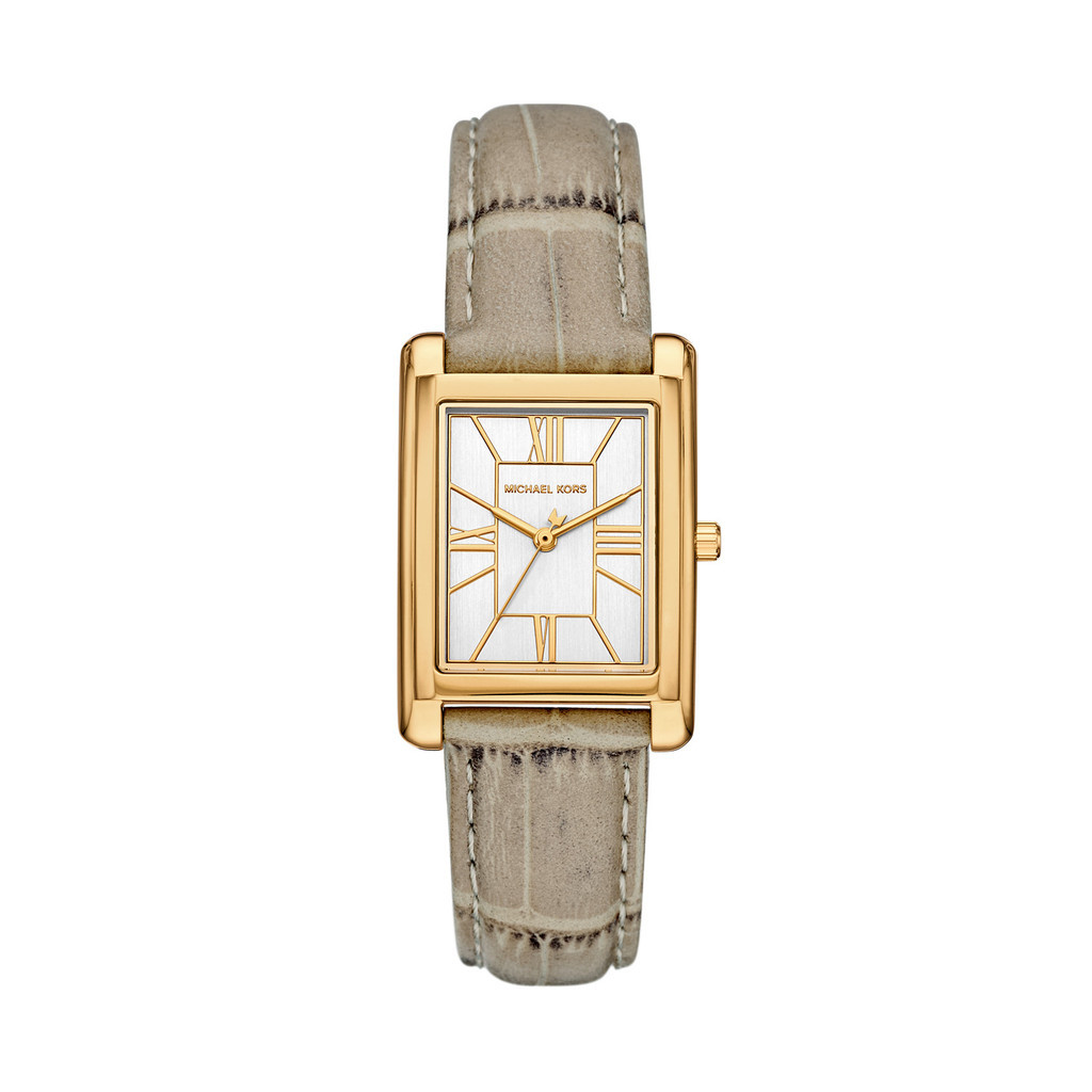 Michael Kors Essex White Quartz Nude Leather Jam Wanita 26MM - MK4964