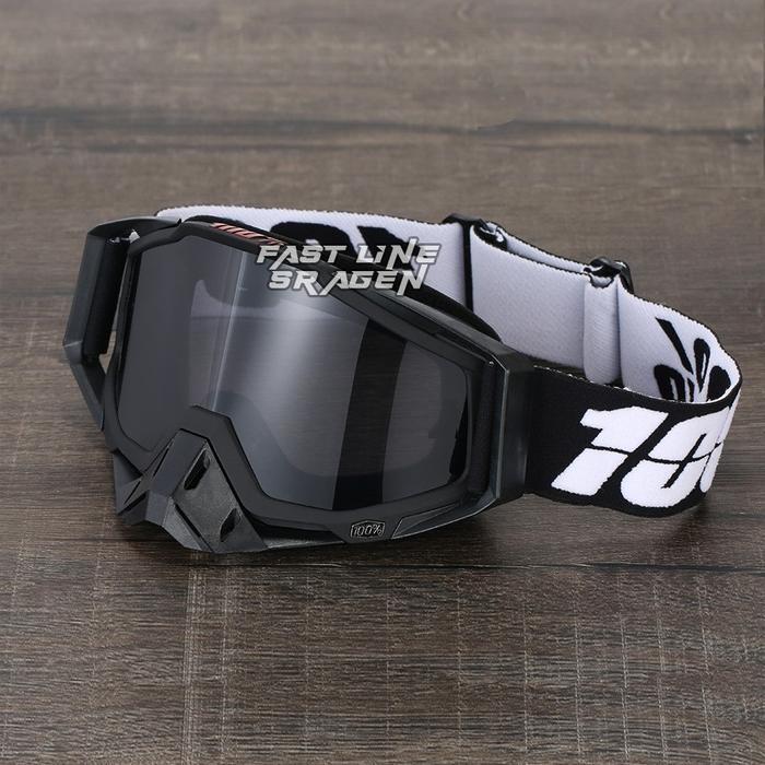 GOGGLE 100 PERCENT KACAMATA HELM TRAIL GOGEL MOTOCROSS MX TRABAS SUPERMOTO JPX KLX CRF ORCA - HITAM