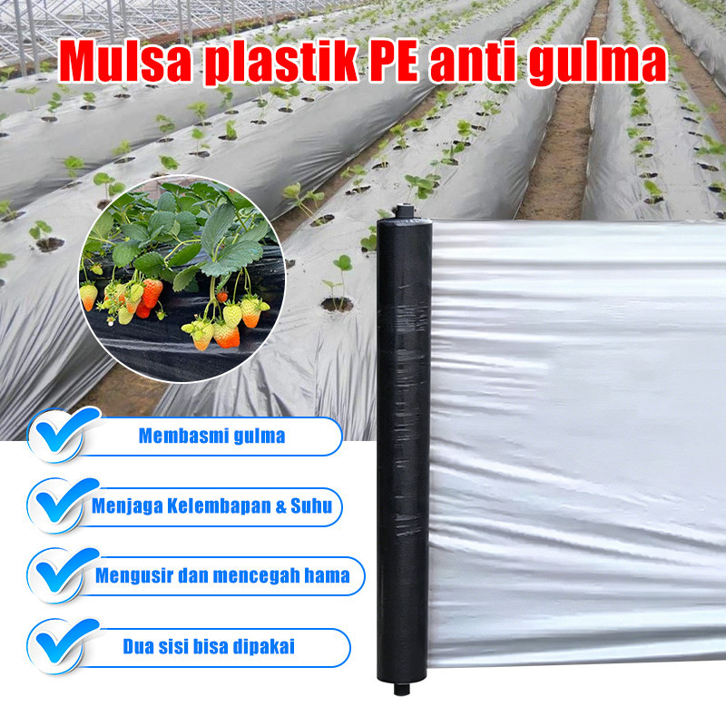plastik mulsa hitam perak murah lebar 120 cm (1m) panjang 500 meter