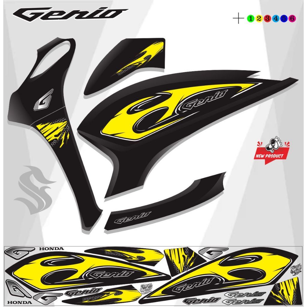 STIKER STRIPING VARIASI MOTOR GENIO / STRIPING VARIASI GENIO