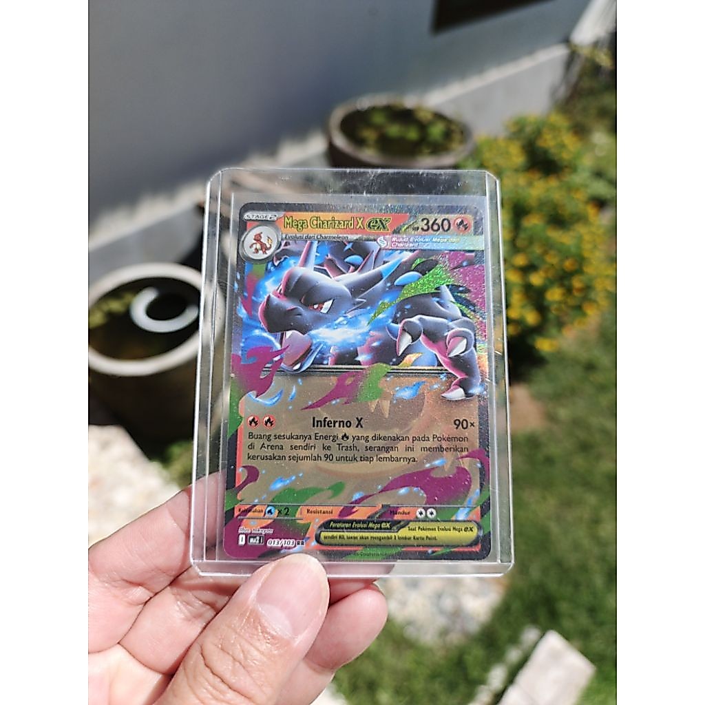 kartu pokemon 2025 Foil Holo Mega Charizard X EX