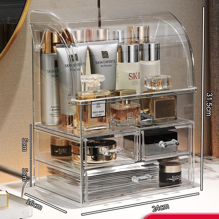 lv Kotak Box Organizer Rak Acrylic Tempat Skin Care Make Up - Transparan
