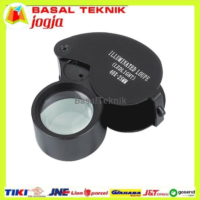 Loupe Geologi Lup Batu Batuan Ada Lampu Led 40x Kaca Pembesar Geologi