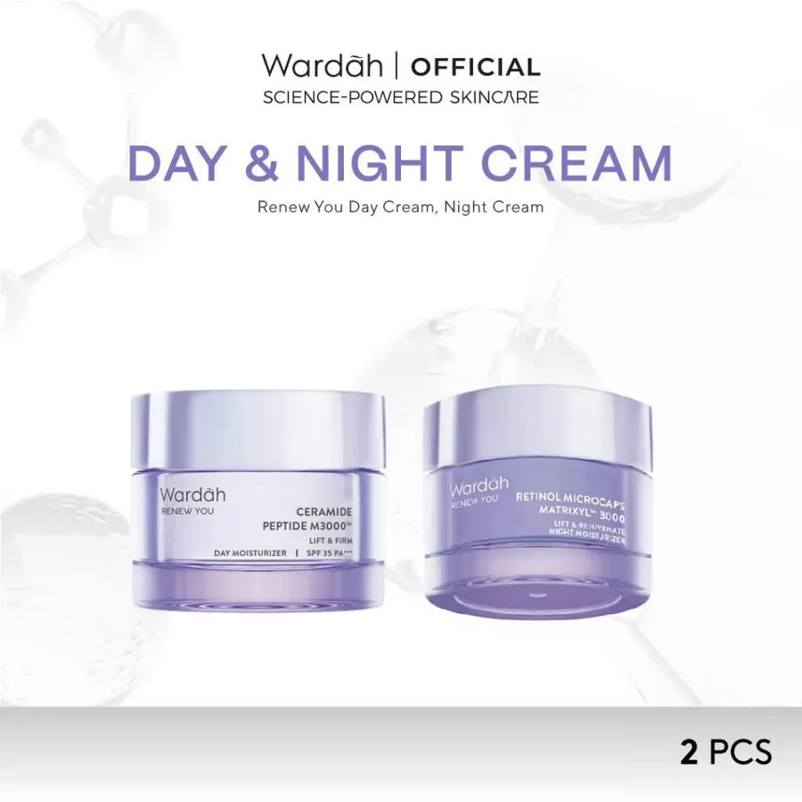 [ Aurana Kosmetik ] WARDAH Paket 2in1 Renew You Day Moisturizer + Night Moisturizer 30 gr (Paket Cre