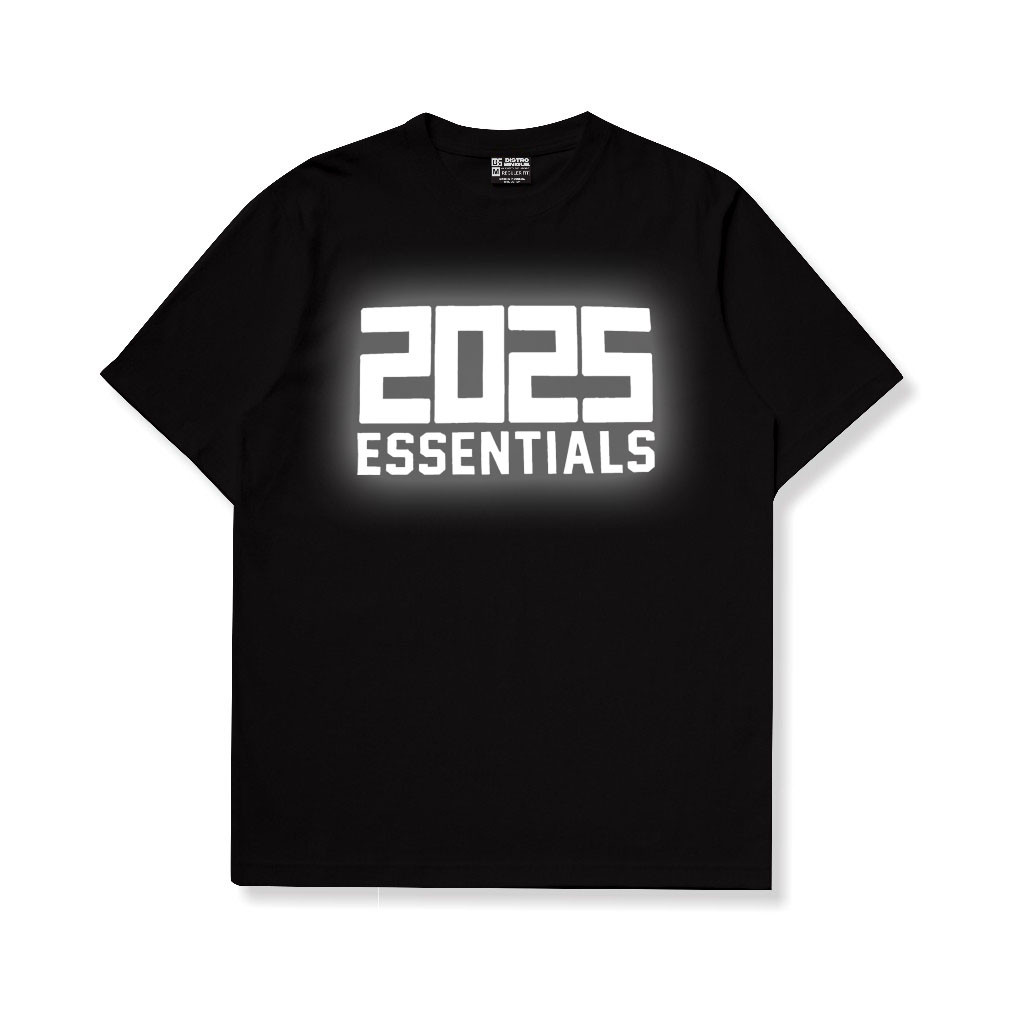 Kaos Pria Wanita reflektif t-shirt 2025 ESSENTIALS  menyala | pria dan wanita Lengan Pendek 24s Cott
