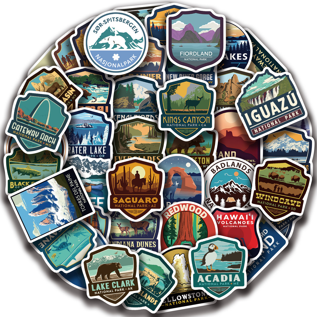 

50pcs Outdoor National Park Stickers Landscape Aesthetic for Scrapbooking Guitar Laptop Phone Stationery Suitcase Helmet
