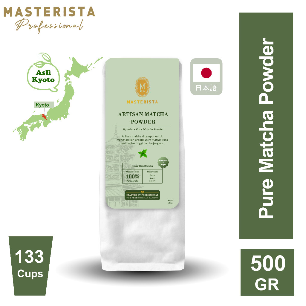 

100% Pure Green Tea / Artisan Pure Matcha Powder Masterista 500gr