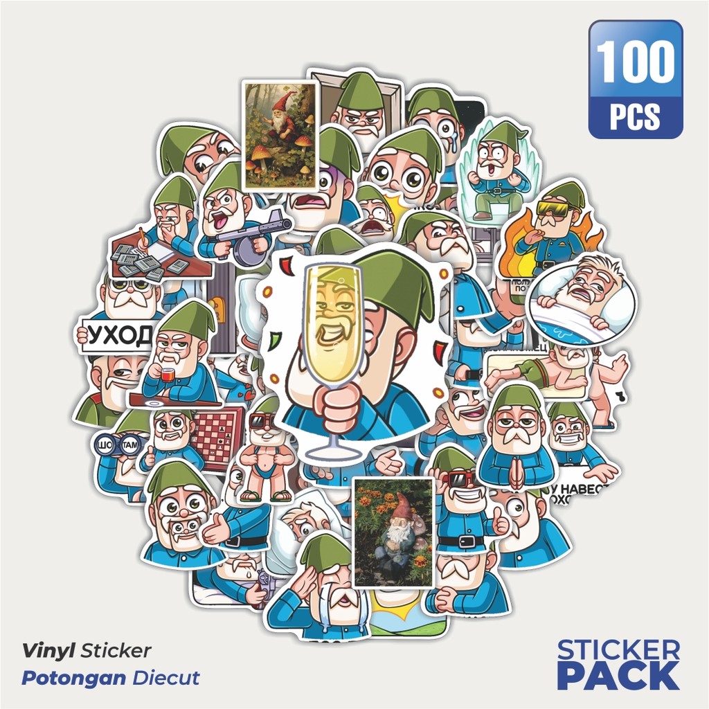 

Super Hemat! 100 PCS Stiker Karakter Garden F Gnome Waterproof Aesthetic- Untuk Laptop, Motor, dan Helm - Paper Stationery Pack