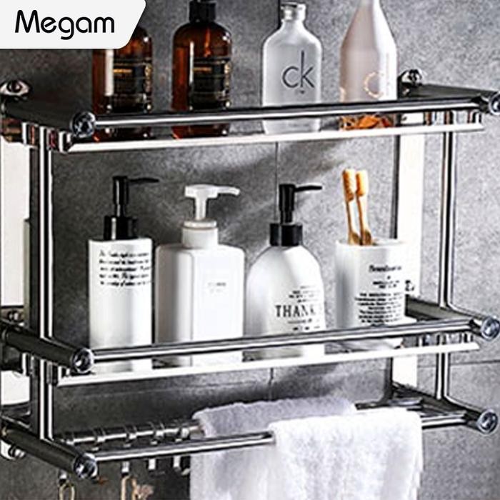 

Megam Rak Kamar Mandi Stainless Steel Tempat Sabun Shampoo HRD101 - 1 Tingkat 40cm