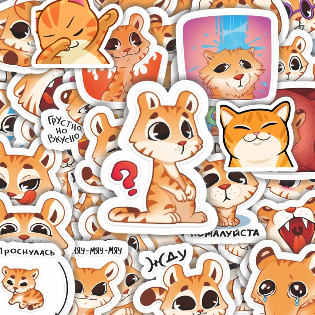 

100PCS Lucu Stiker Kartun Funny Tiga The Tiger Stiker Aesthetic Stiker Anti Air Stikers Berperekat Waterproof sticker decal buat Motor Helm Buku Journal Koper Casing HP Laptop Botol Minum Hadiah anak