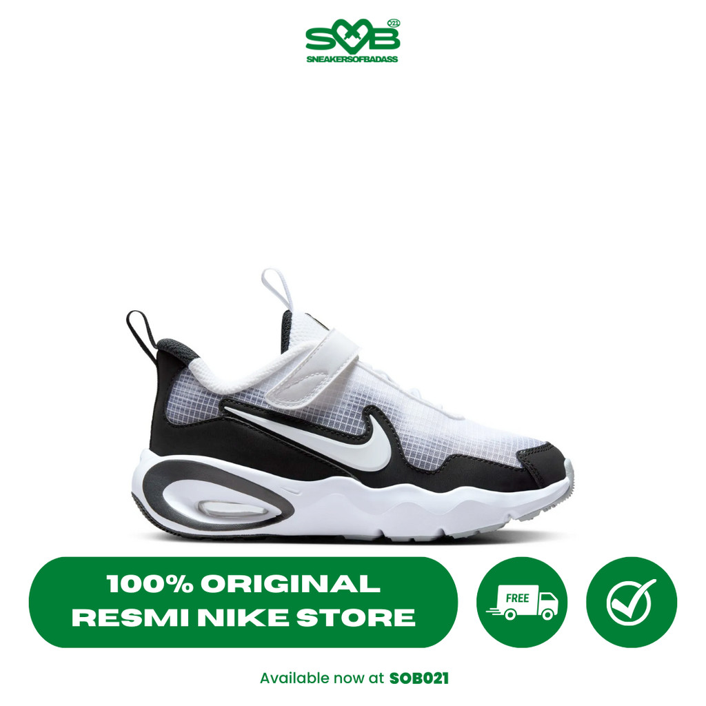 Sepatu Sneakers Nike Little Kids Air Max Nova Shoes White/Black/Wolf Grey  - FN4459-103