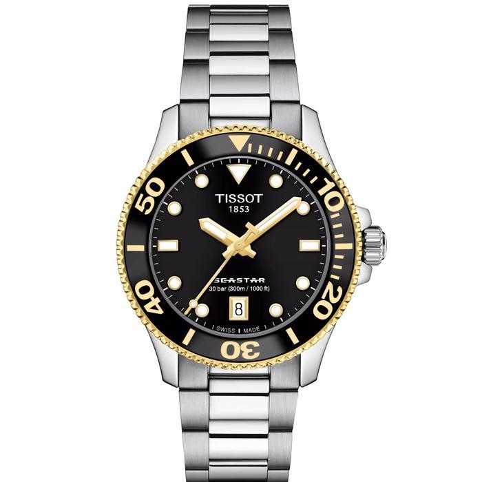 Tissot Seastar 1000 36mm Quartz Black Dial Jam Tangan Wanita Original T120.210.21.051.00