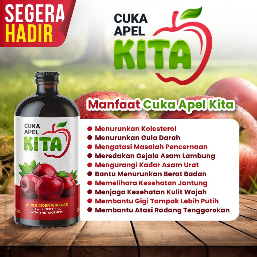 

Cuka Apel kita isi 300 ml Apple Cider Vinegar Premium Cuka Apel Organik With The Mother Untuk Diet