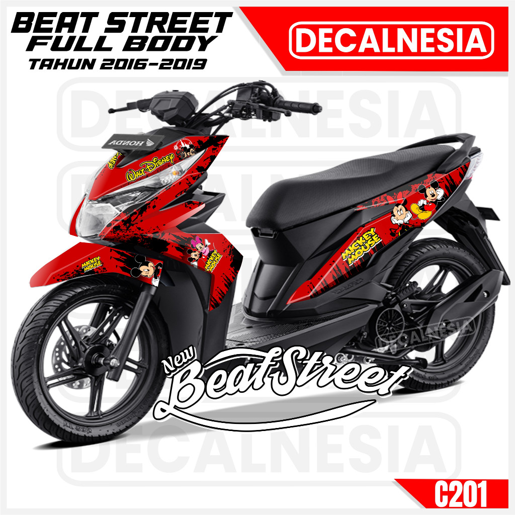 Decal Stiker Beat Street Old 2016 2017 Full Body 2018 2019 Sticker Motor Mickey Mouse Variasi C201