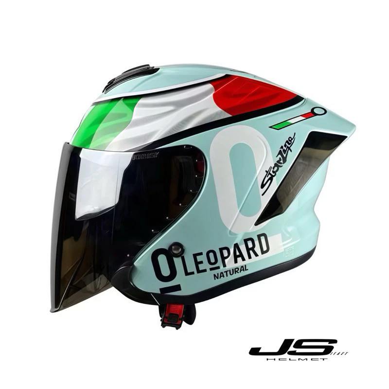 Helm JS Armor Half Face Motif LEOPARD ITALY dan LEOPARD INDONESIA SNI/Helm Pria/Helm Kekinian