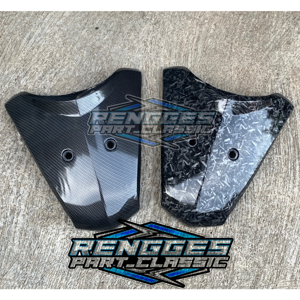 Panel supra x 125 new batman carbon dasi dada tebeng depan supra x 125 lama  carbon glossy