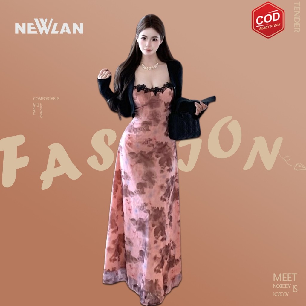 Yoohui QZ243 Susana Dress Long Sleevee French Style Bohemian Style Dress Floral Vintage Baju Pantai 