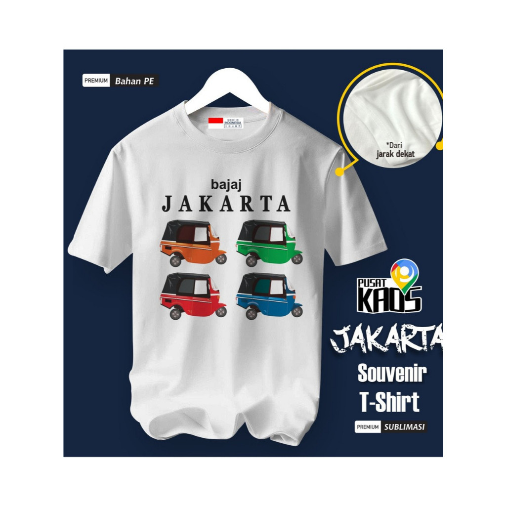 BAJU KAOS OLEH OLEH INDONESIA JAKARTA MONAS ONDEL ONDEL TAG NEGARA ASAL PE SOUVENIR PREMIUM GIFT