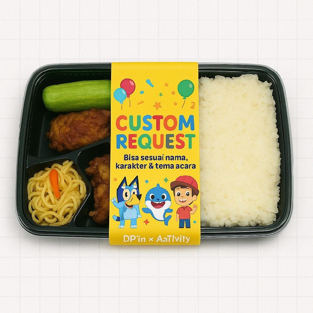 

Belt Bento Custom – Label Pengikat Kotak Nasi / Snack Box Sesuai Nama, Karakter & Tema Acara Stiker / art paper