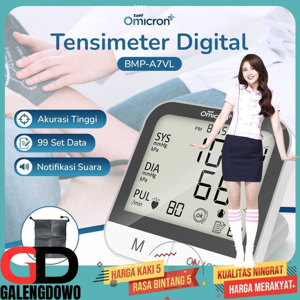 TaffOmicron Tensimeter Digital Pengukur Tekanan Darah English Voice - BMP-A7VL