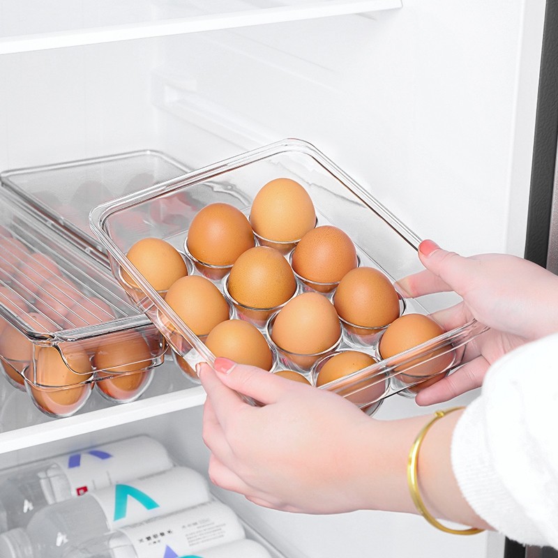 Kotak Penyimpanan Telur Acrylic / Rak Telur / Egg Box / Wadah Simpan Telur Refrigetor Food Storage F