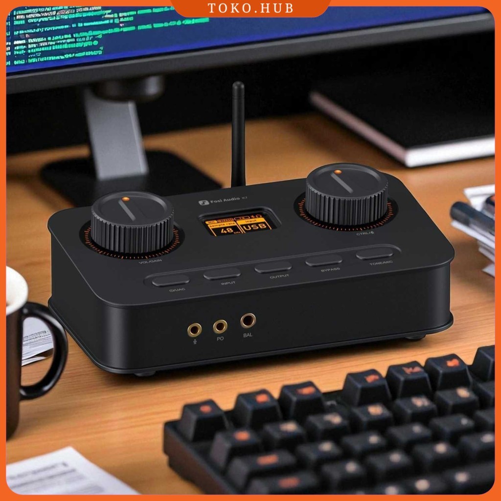Fosi Audio Amplifier Headphone Hi-Fi Gaming DAC Bluetooth LCD Display - K7