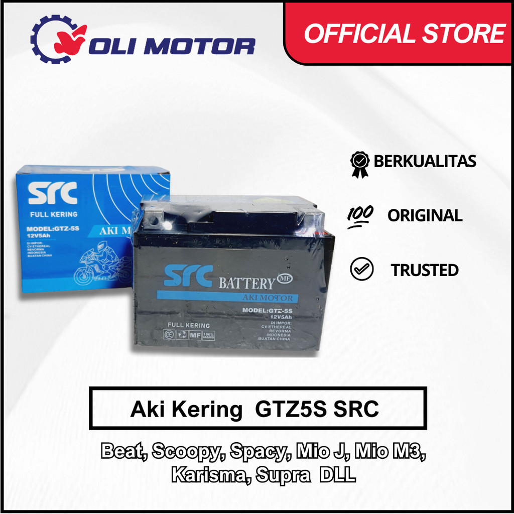 Aki Kering SRC GTZ-5S 12V 5Ah Beat Scoopy Mio J Kharisma