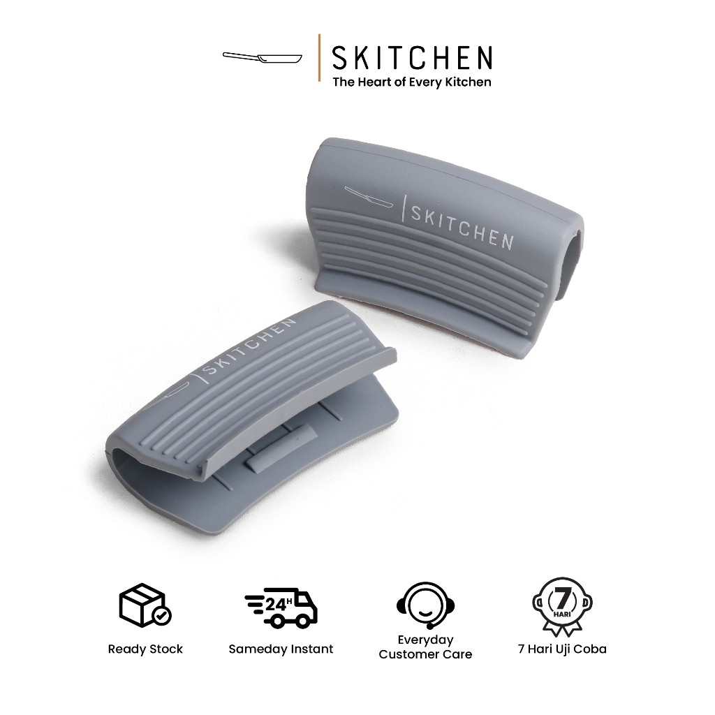 SKITCHEN Dual Silicone Handle - Pegangan Silikon Anti Panas, Anti Slip, Panci Wajan Cast Iron