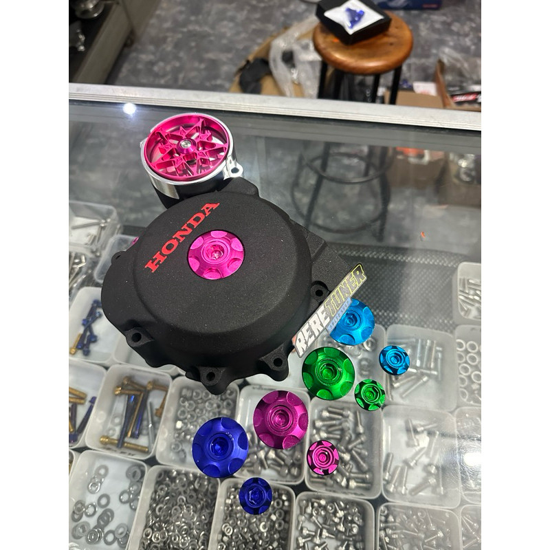 BAUT PROBOLT TITANIUM STAINLESS KOIN TUTUP MAGNET ALL HONDA CNC ALMUNIUM KOIN TUTUP MAGNET MEGAPRO C