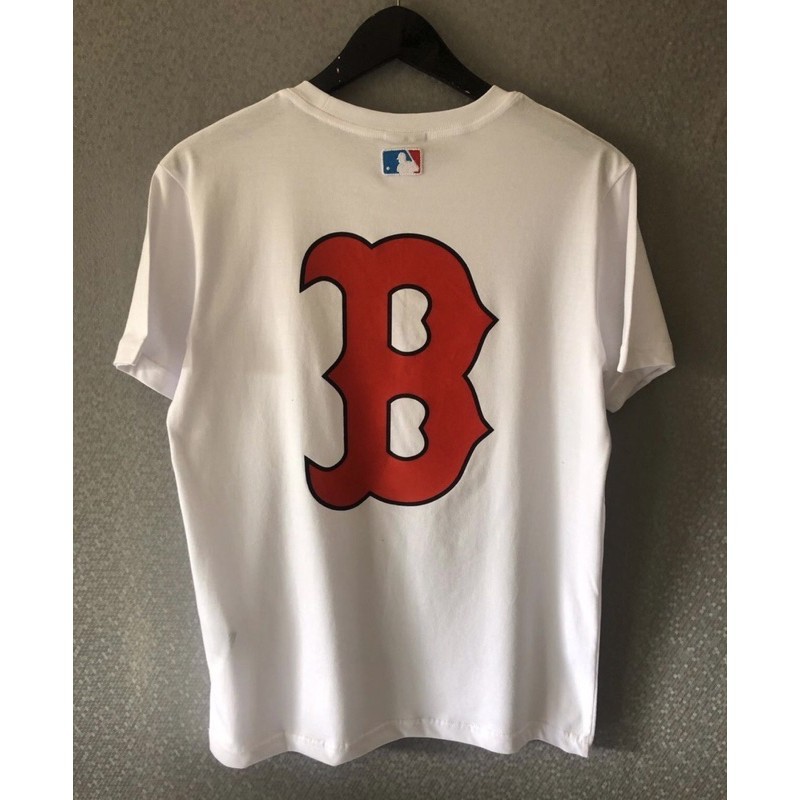 BAJU KAOS MLB B BOSTON BASEBALL PUTIH PRIA DAN WANITA