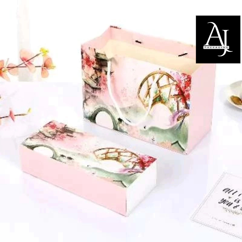 

[Satuan]Box kue model drawing/dorong - Box mooncake nastar cookies/paperbag tas box kue hamper