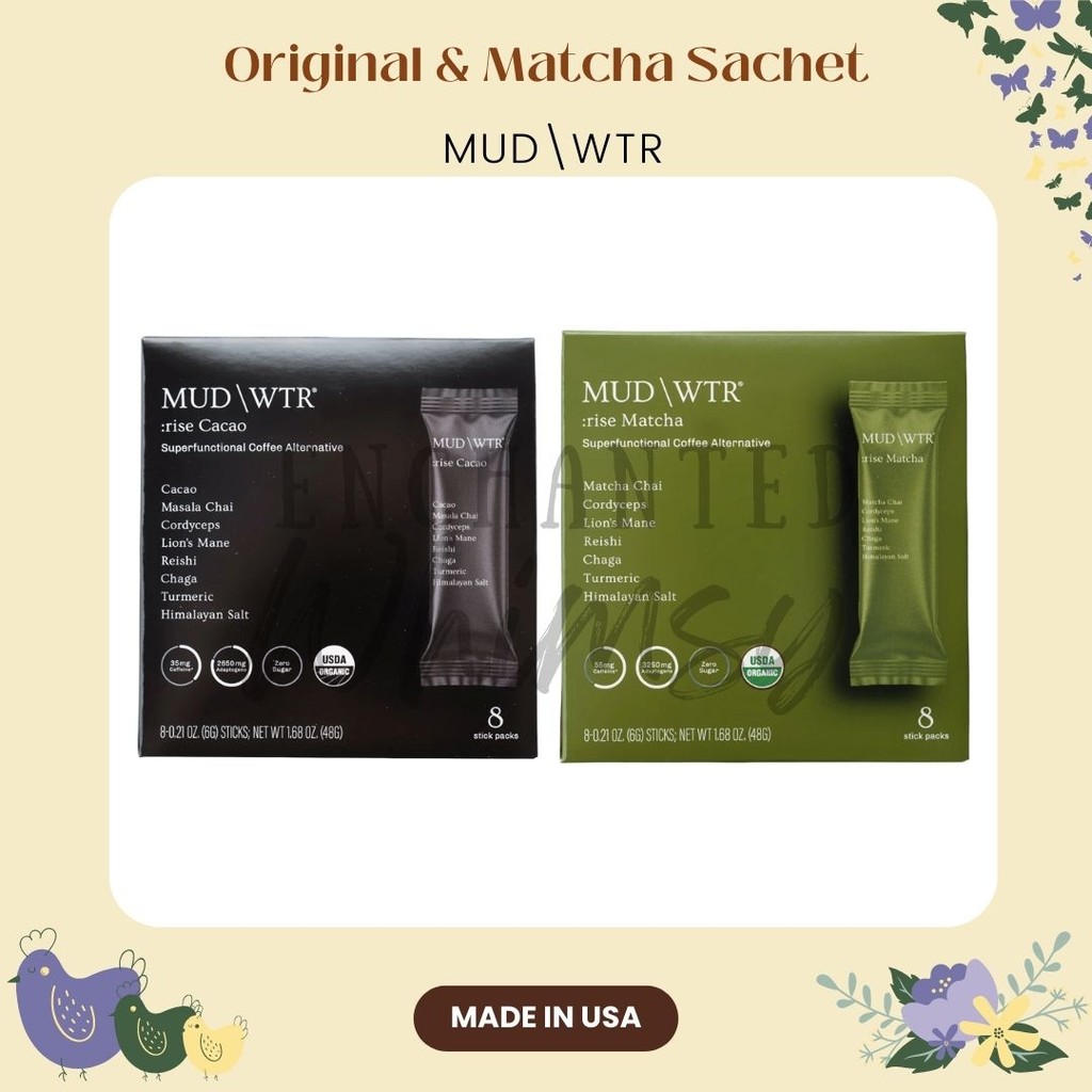 

MUD/WTR Original Matcha drink instan drinks powder minuman sachet instan bubuk green tea mushroom coffee alternative energy focus lion's mane cordyceps chaga reishi