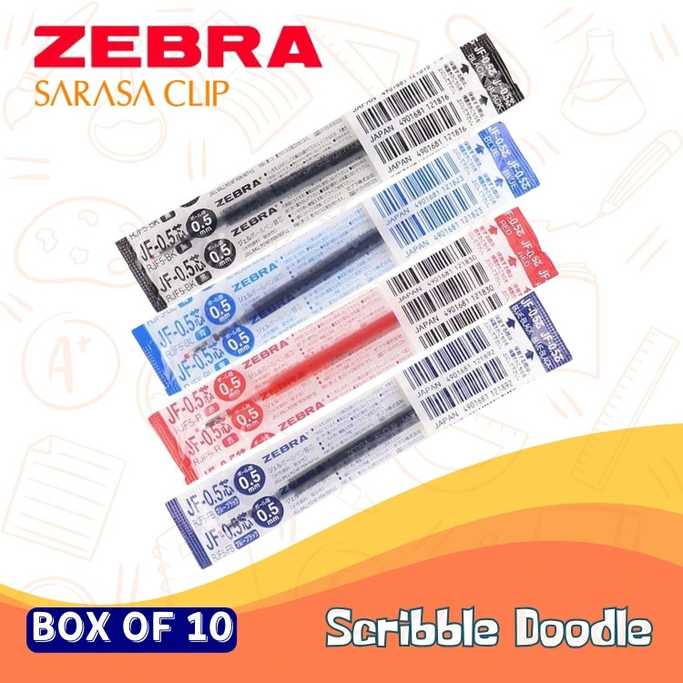 

[BY BOX] Refill Pulpen ZEBRA Sarasa Clip Gel Ballpoint Pen Refill Typ JF/ Refill Sarasa RJF5 RJF7 RJF10