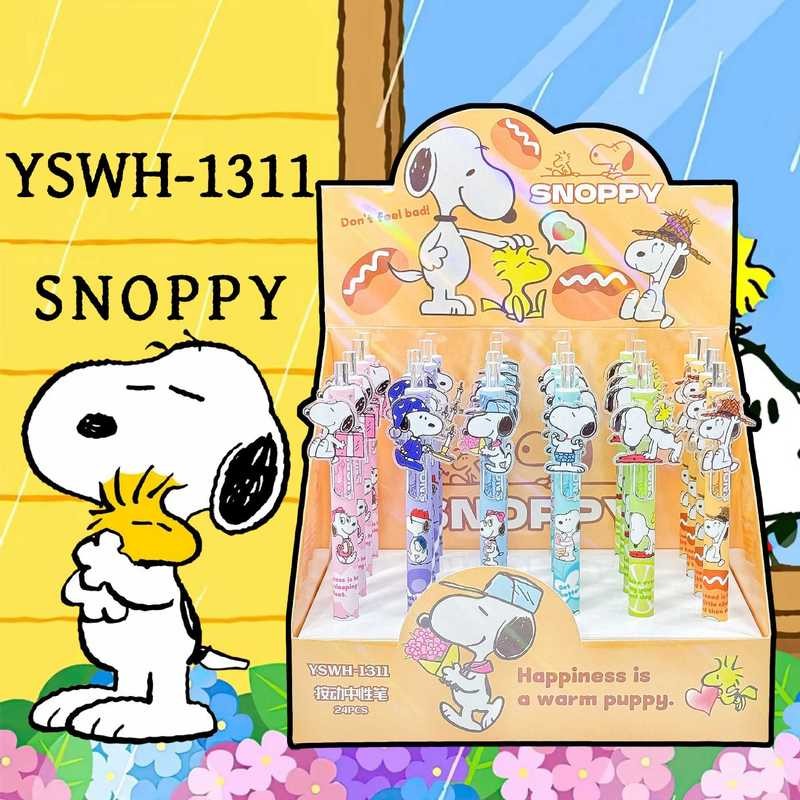 

6/24pcs Anime Snoopy Neutral Pen Cute Dog Exquisite Patch Press Sign Pen 0.5 Student Stationery Supplies Wholesale