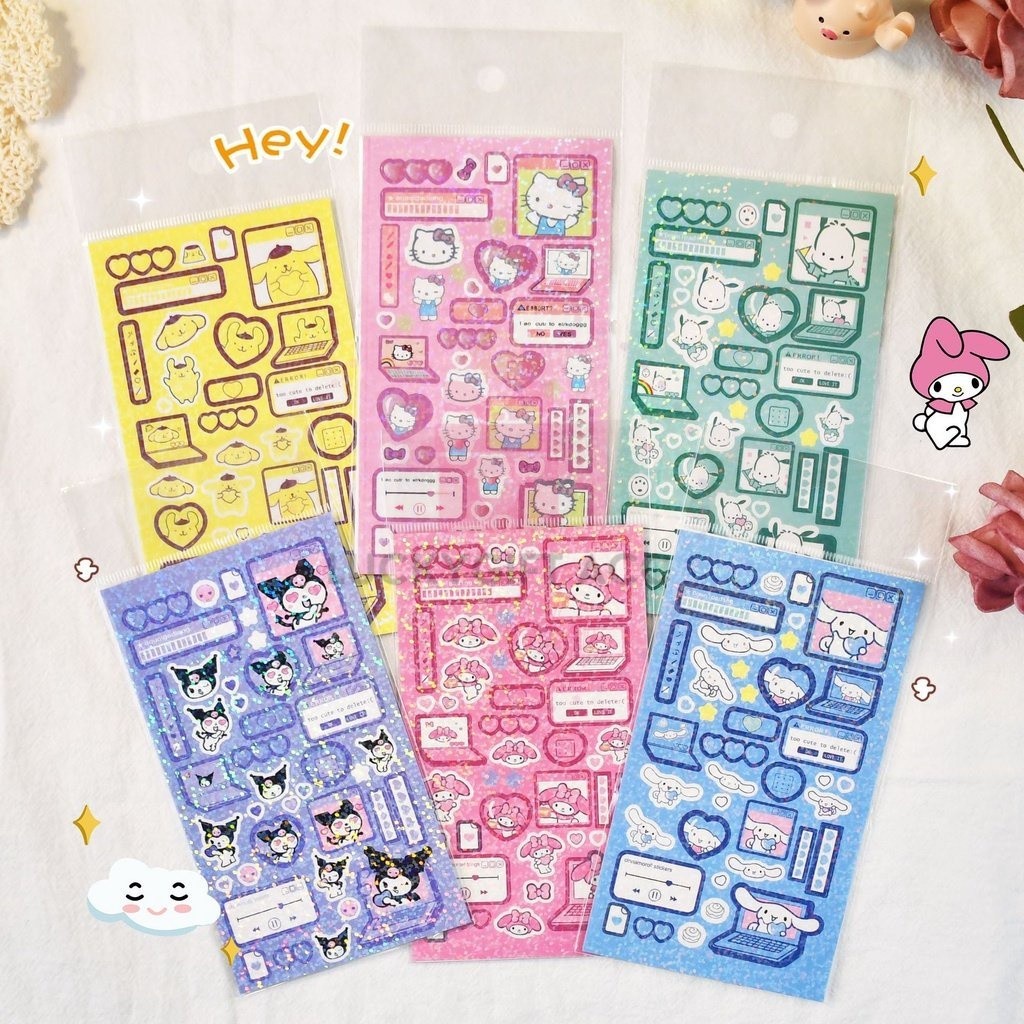 

【COD】Sanrio Stiker Gadis Stiker Transparan/ Stiker Tahan Air Lucu Kartun/Dekorasi Cangkang Ponsel/Akun Tangan Bahan Stiker