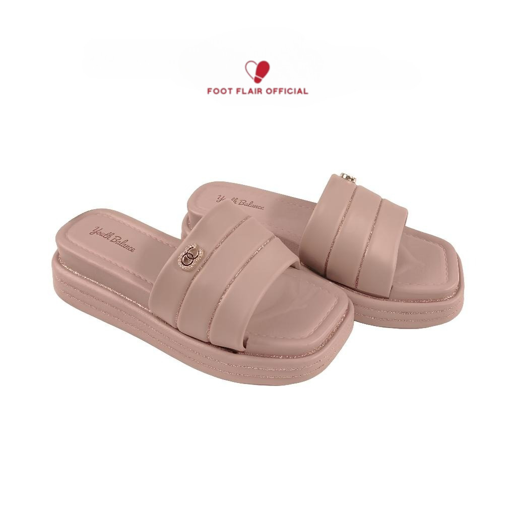 Sandal Slop Wanita Sendal Wedges Platfrom Empuk Jelly Import Balance Bahan Karet 1215-1