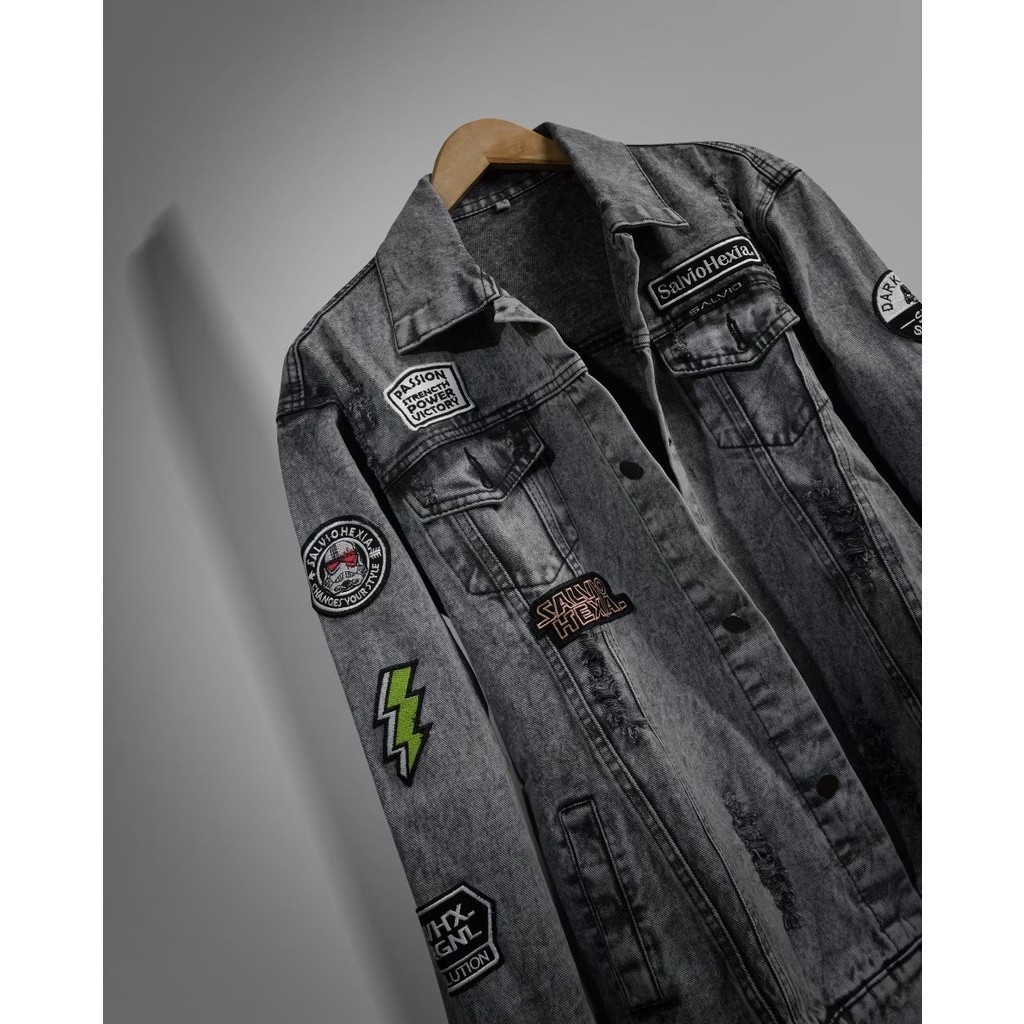 King Of Sultan Jaket Jeans Distro Original SLVHX Terbaru - Jaket Jeans pria keren