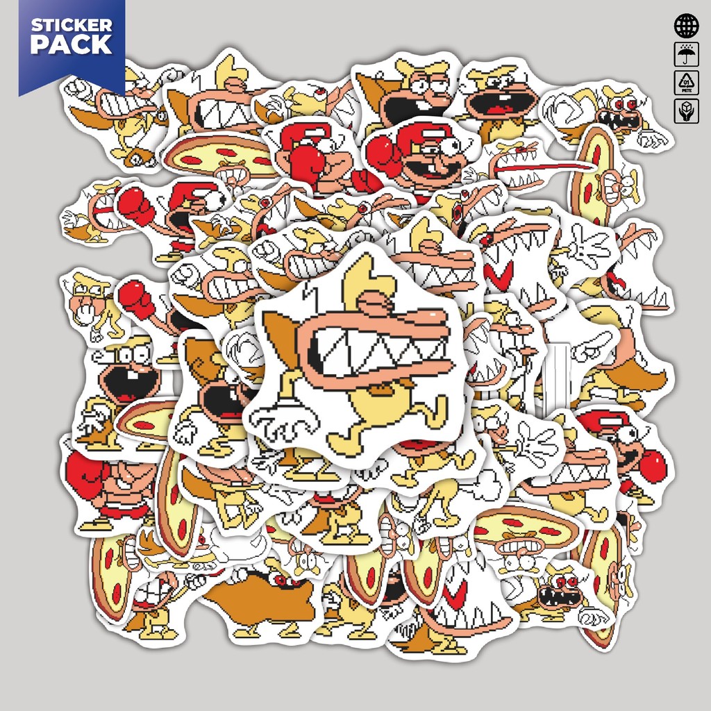 

[100PCS]Stiker Pack Pizaa Tower V38 Aesthetic Vinyl Anti Air Dekorasi Sticker Laptop Buku Journal Koper Helm Casing HP Gitar Helm Skateboard