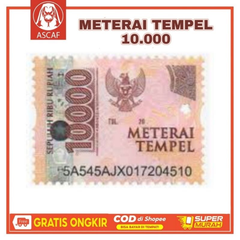 

Meterai tempel Rp10000 / Materai 10000 TERMURAH