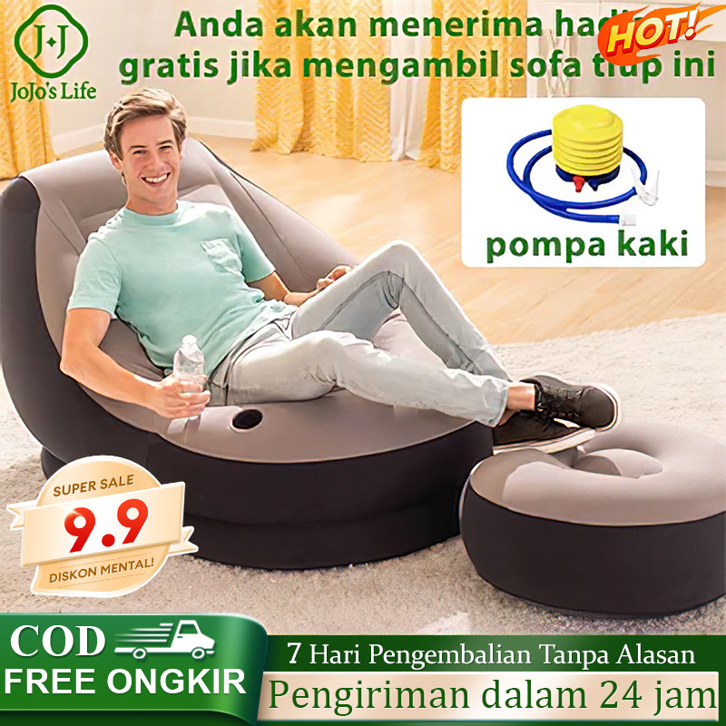 Ruang Elegant [PROMO] sofa angin santai free pompa kursi santai dengan sandaran kaki