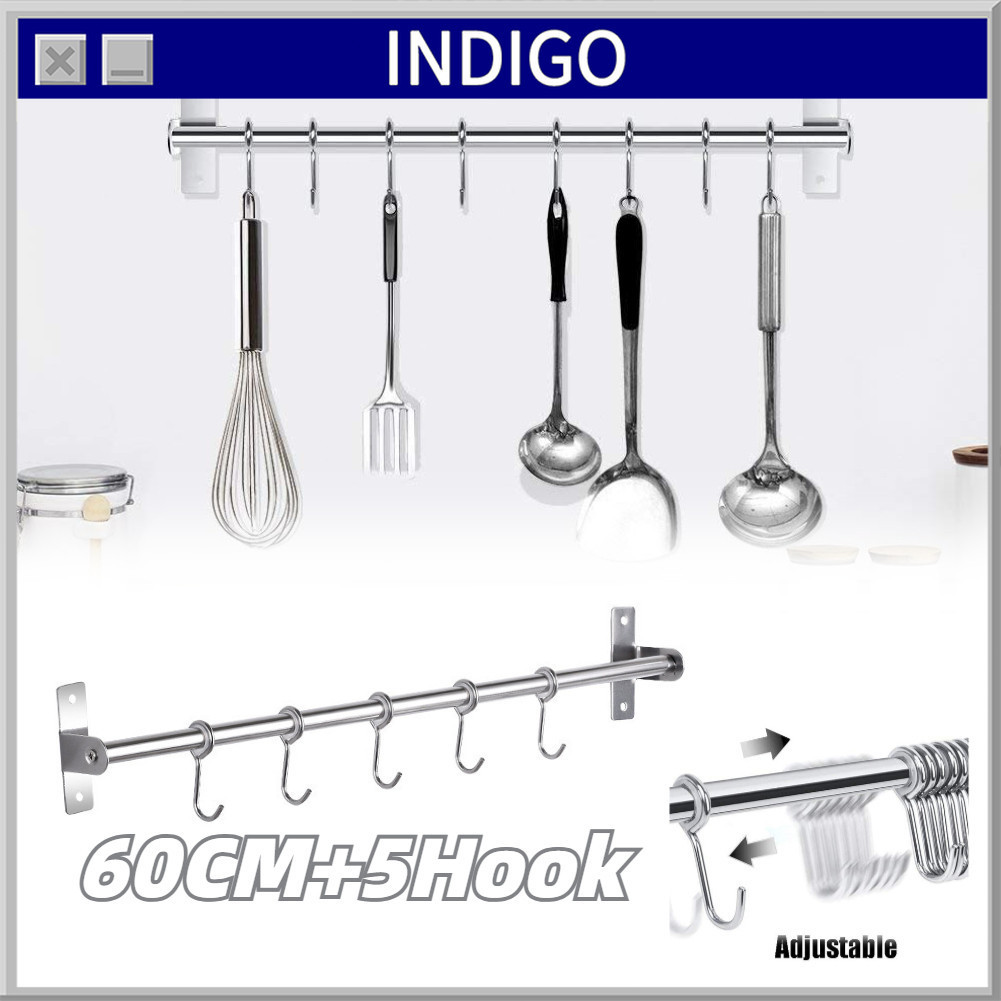 60CM Kitchen Bar Set Rak Dapur Gantung Kitchen Single Double Gantungan Dapur Stainless