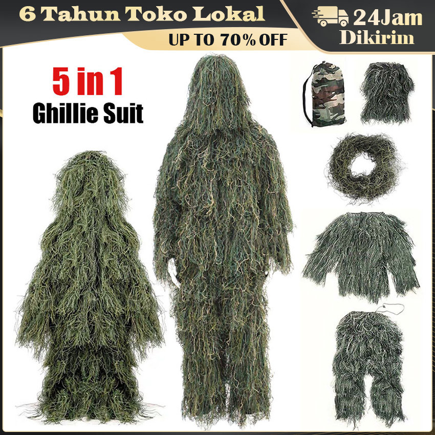 Ghillie Suit Kids Adult / Baju Camo Anak Dan Dewasa / Kostum Karnaval Lucu / Baju Sniper Tactical Hu